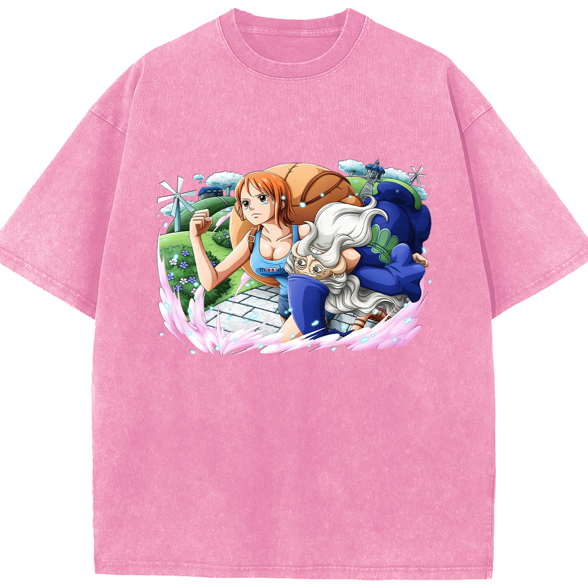 ワンピース ナミ ONE PIECE Nami 綿100% ヴィンテージ風 半袖Tシャツ（フロントプリント）